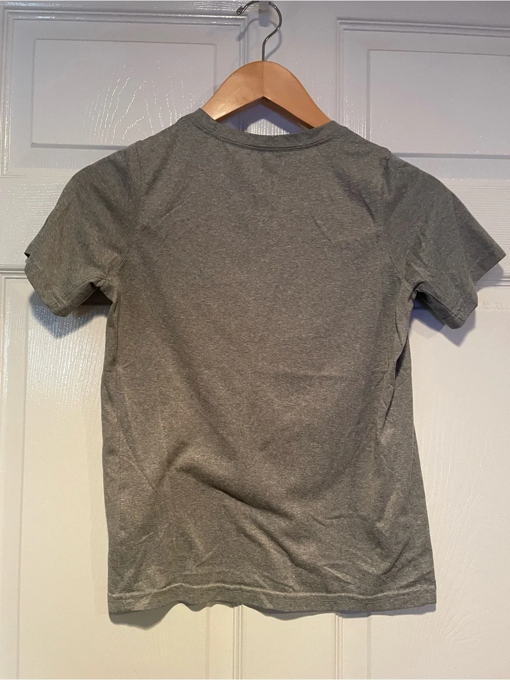 Nike Gray Short Sleeve Tee with Black Speckled Swoosh
